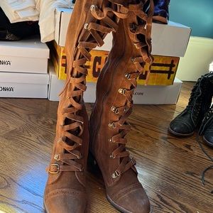 Free People brown suede OTK boot